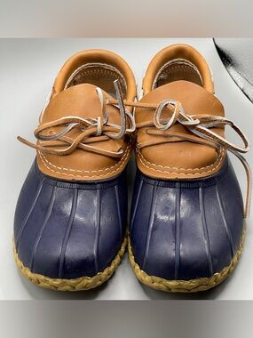 LL BEAN BEAN BOOTS 175067 Women's Rubber Moc Low Duck Boots Size 6M Made In USA